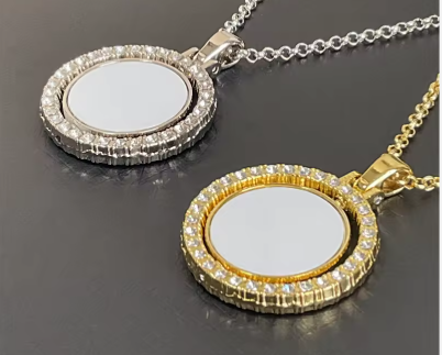 Custom Rotating Photo Necklace | Gold & Silver