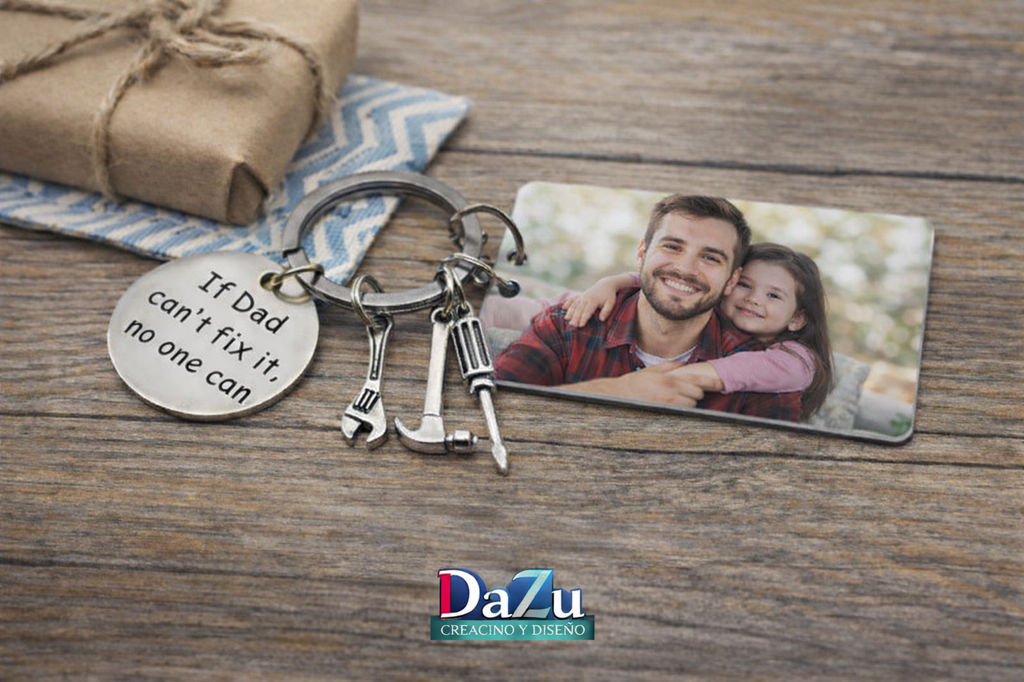 Personalized Metal Keychain – Custom Photo Gift